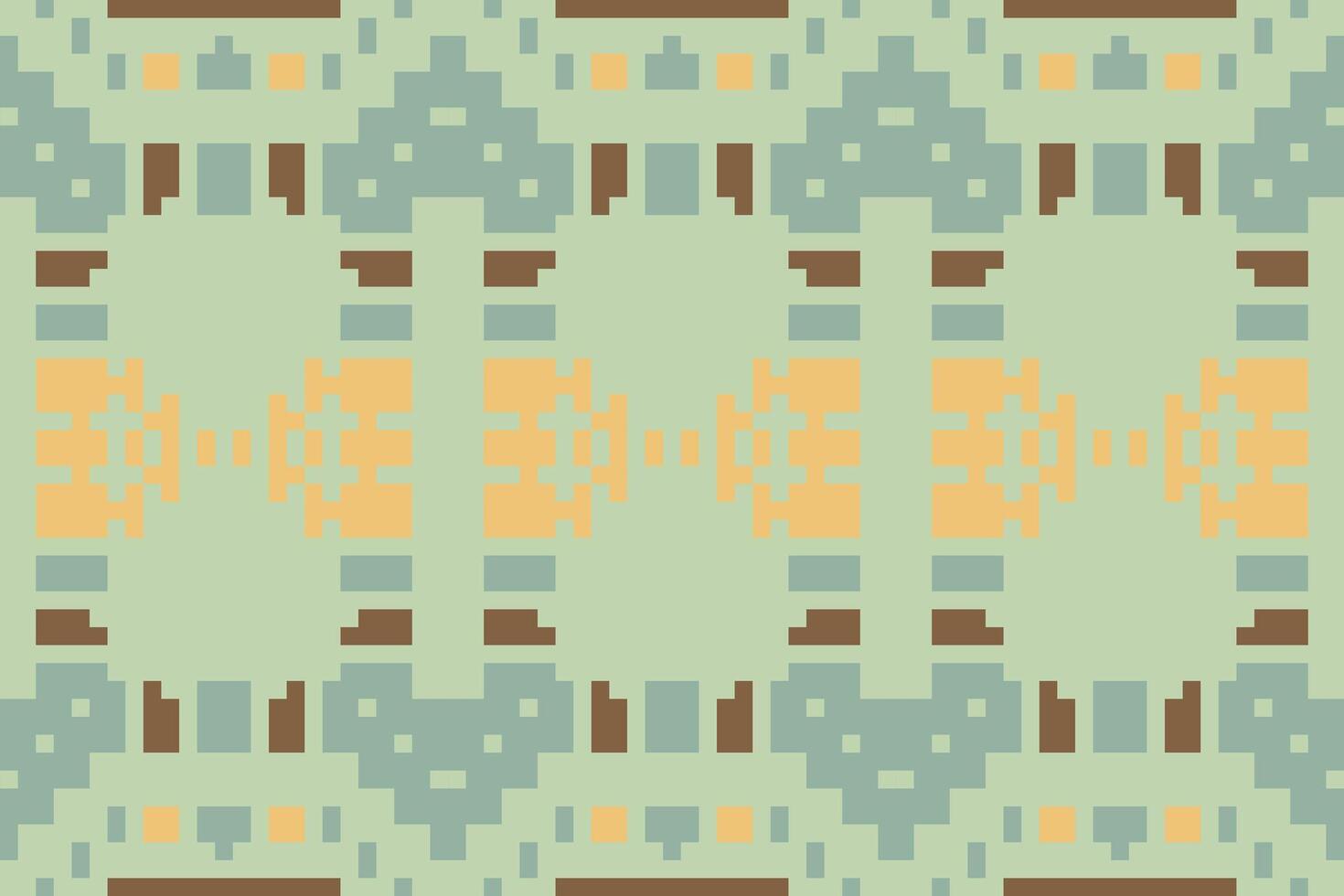 Pixelated Traditional Pattern Backgroundfolk Embroidery, Aztec Geometric Ornament Print. Design for Carpet, Wallpaper, Clothing, Wrapping, Fabric vector