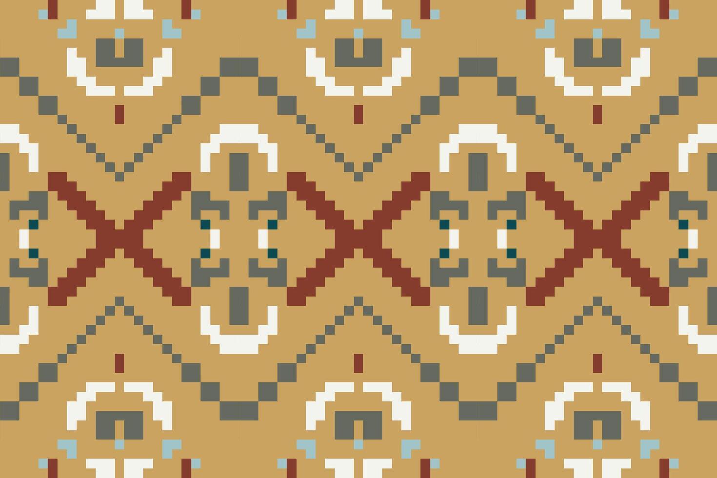 Motif Ikat Kurti Patternfolk Embroidery, Aztec Geometric Ornament Print. Design for Carpet, Wallpaper, Clothing, Wrapping, Fabric vector