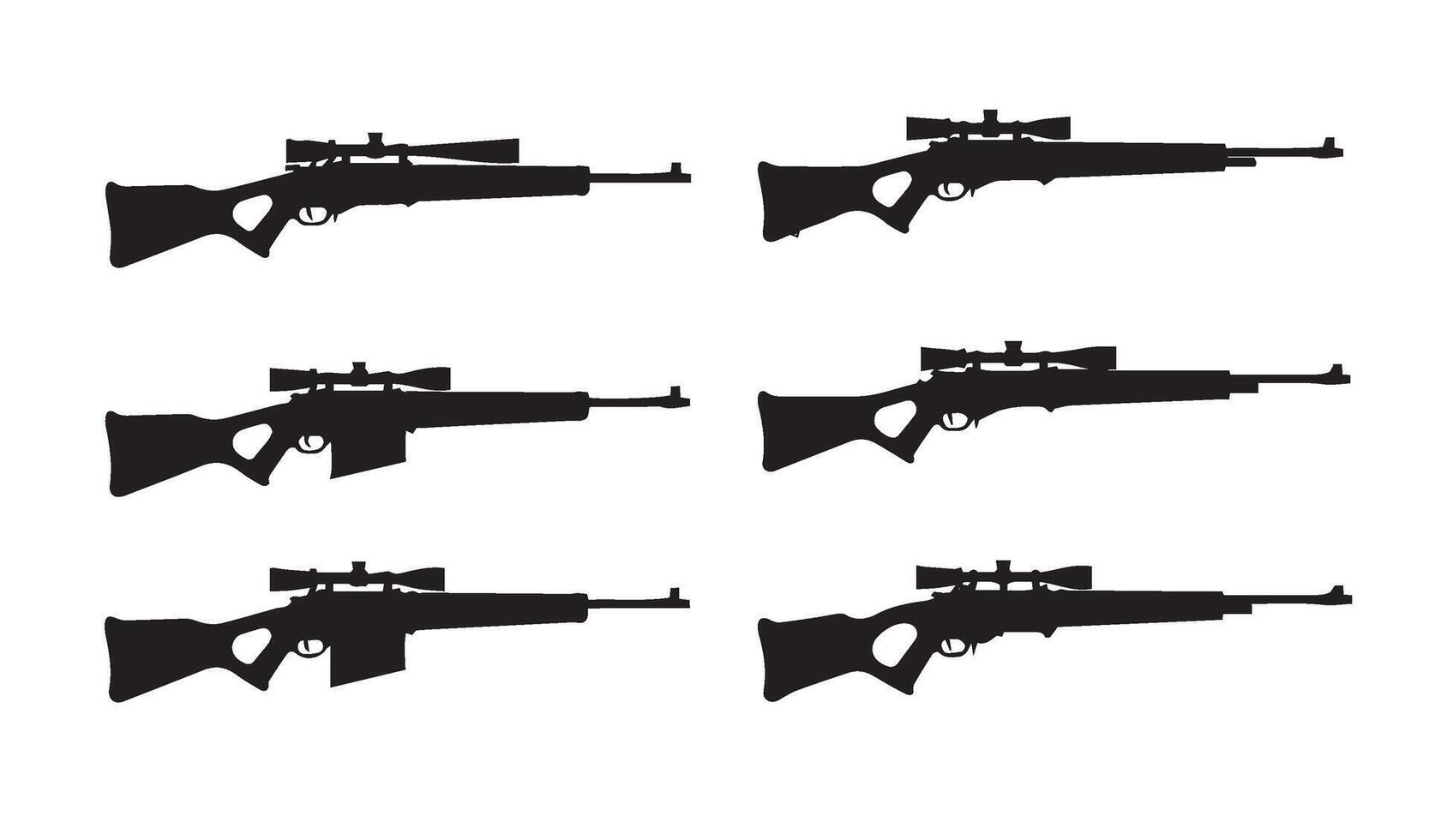 Creative Rifle Displays Featuring Tactical Firearm Patterns Highlighting Symmetry and Military Design Concepts Through Silhouetted Art vector