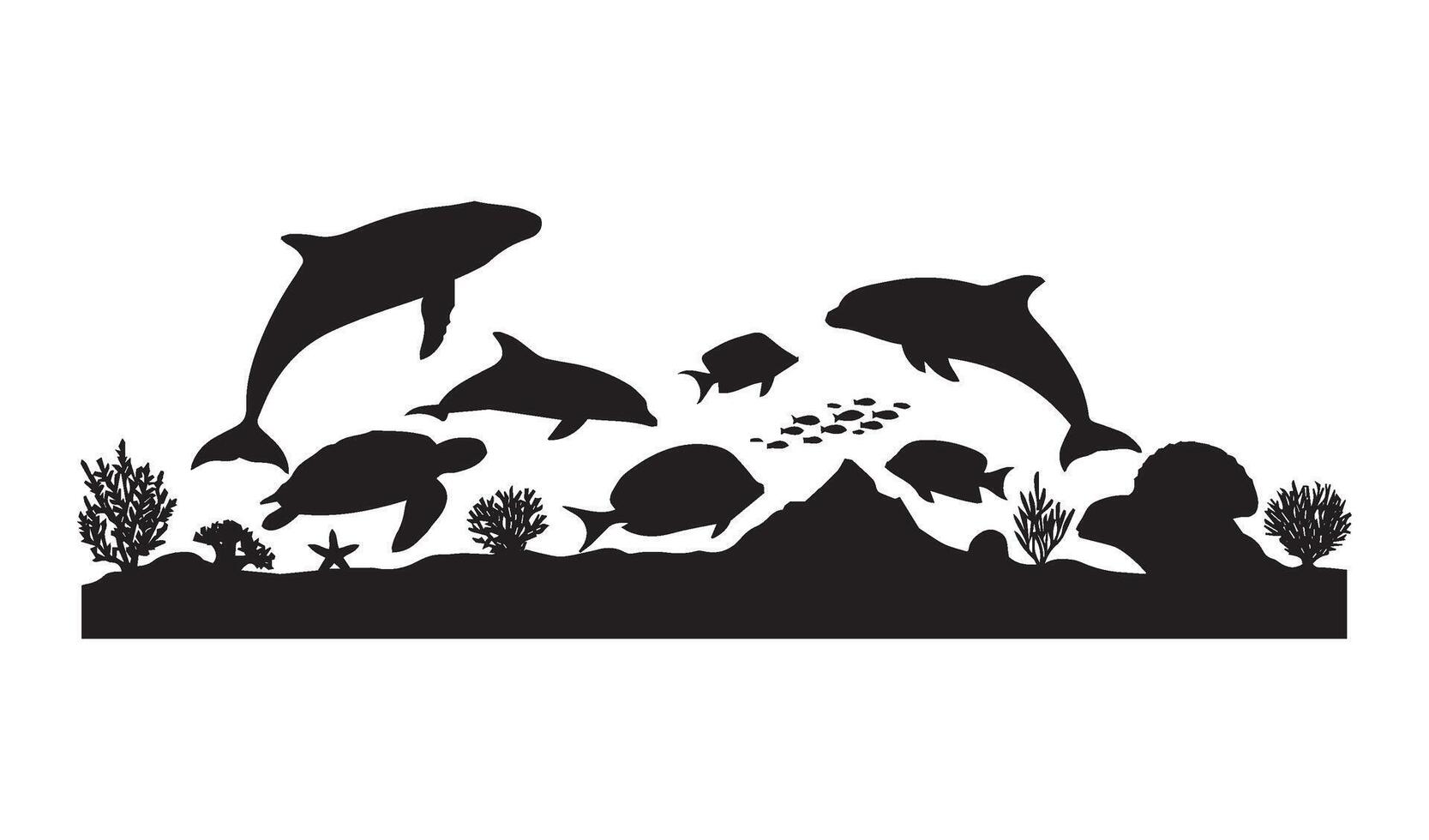 Illustrative Ocean Life Depictions Featuring Whales, Coral Ecosystems, and Underwater Biodiversity Through Creative Artistic Representations vector