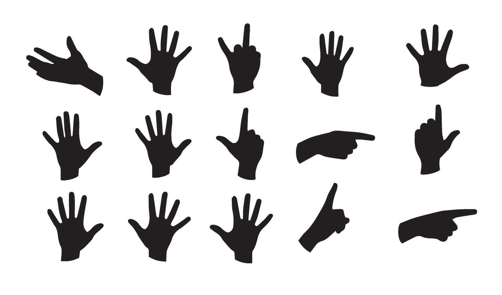 Artful Depictions of Hand Gestures Captured as Silhouettes Highlighting Symbolism and Communicative Displays Perfect for Designs vector