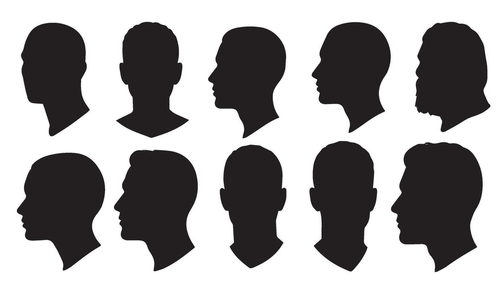 Conceptual Human Designs Featuring Artistic Head Silhouettes Highlighting Mental States Captured Through Symbolism and Thoughtful Creativity vector