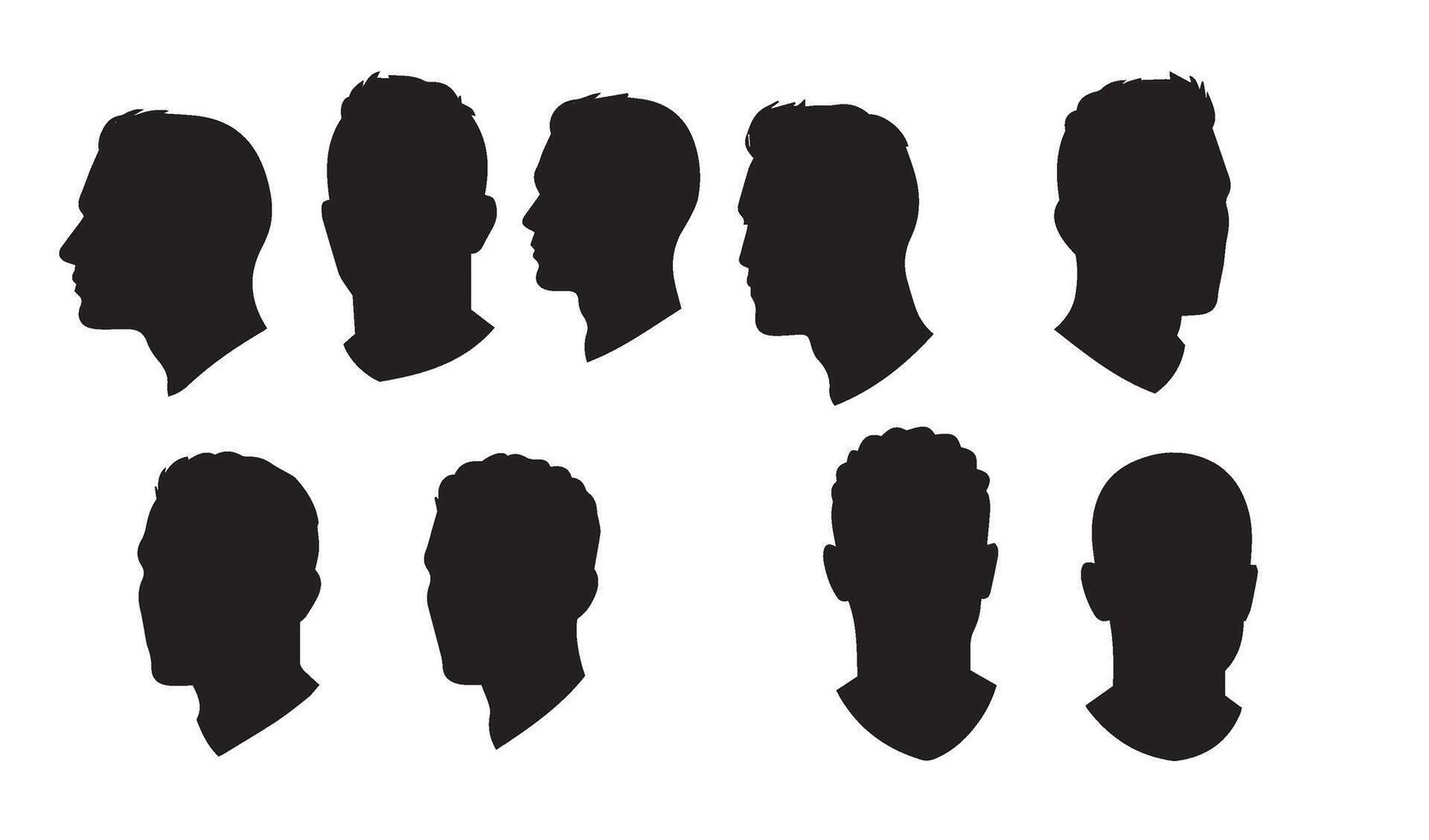 Dynamic Head Silhouettes Depicting Cognitive Changes Through Mental Alterations Highlighting Symbolism in Artistic Design Perspectives vector