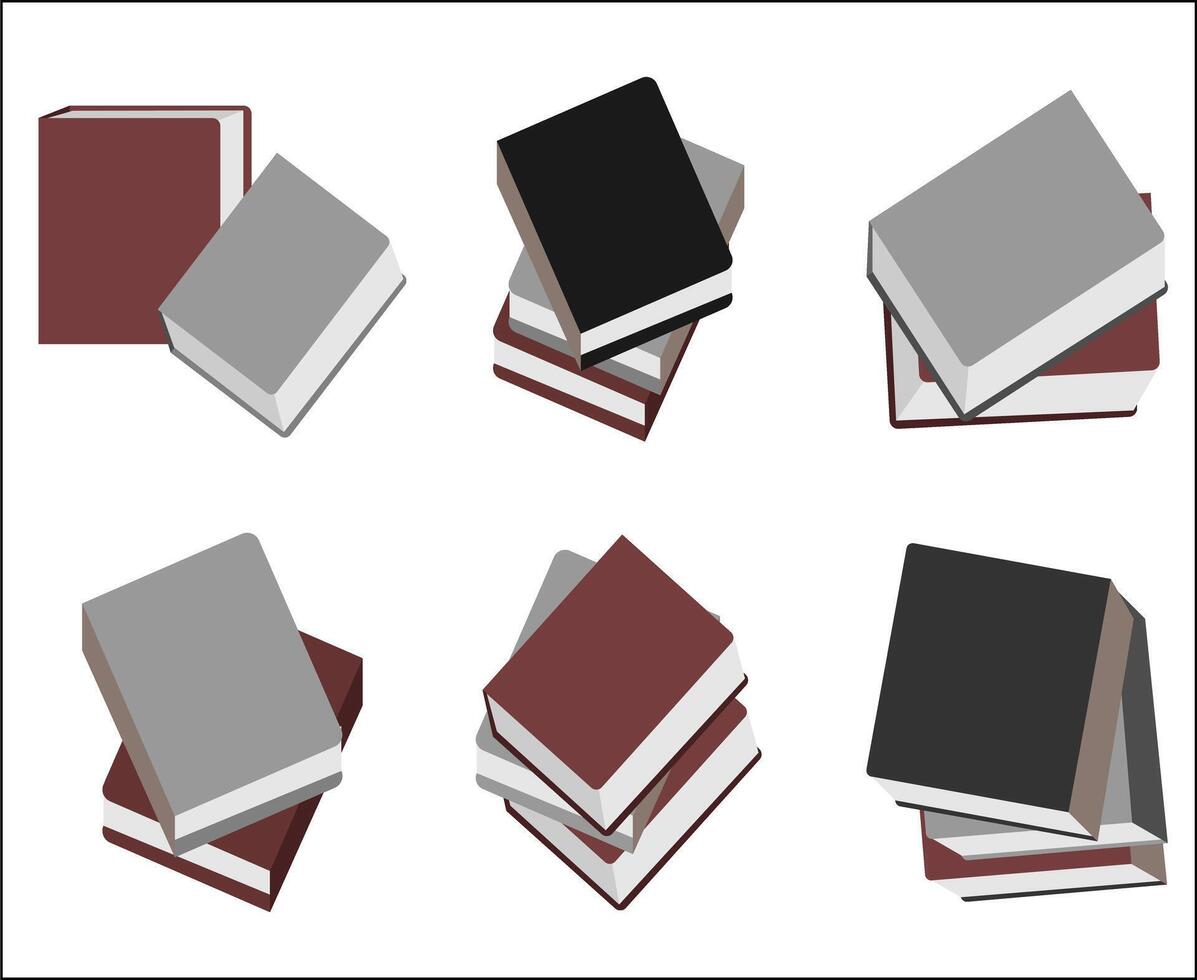 illustration of books stacked on top of each other vector
