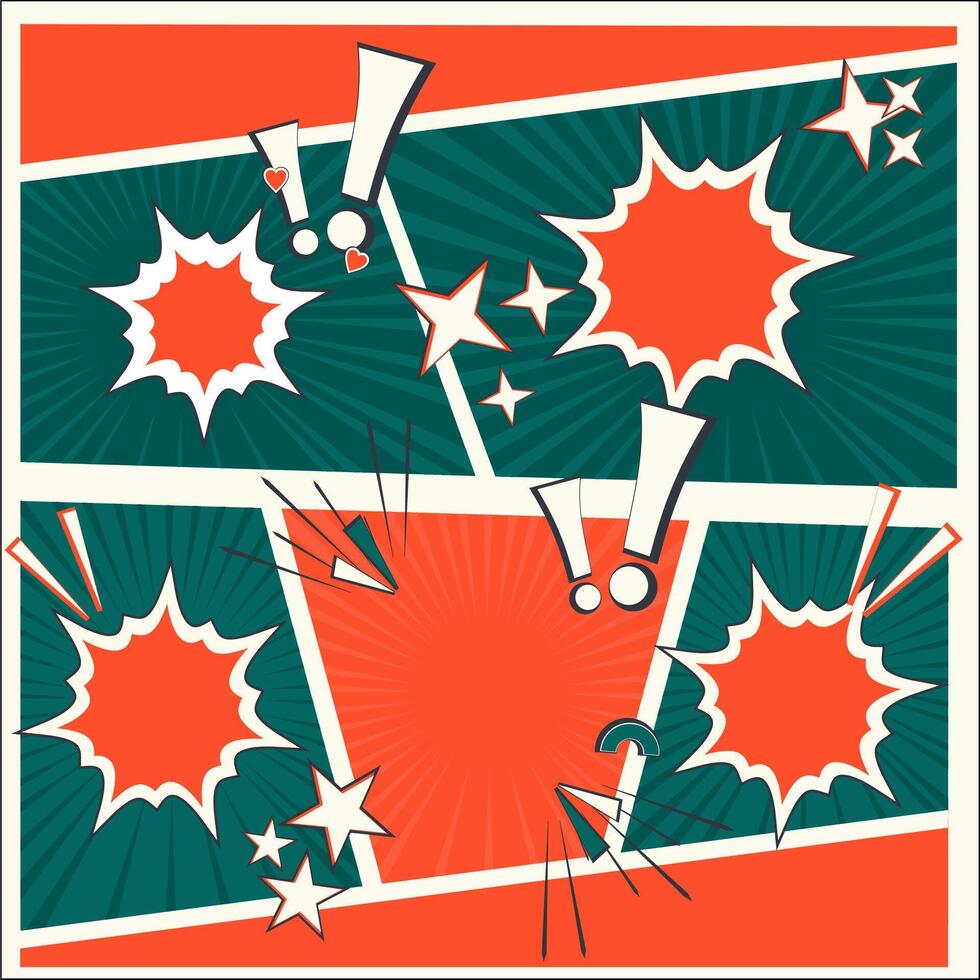 comic book background with speech bubbles and stars vector
