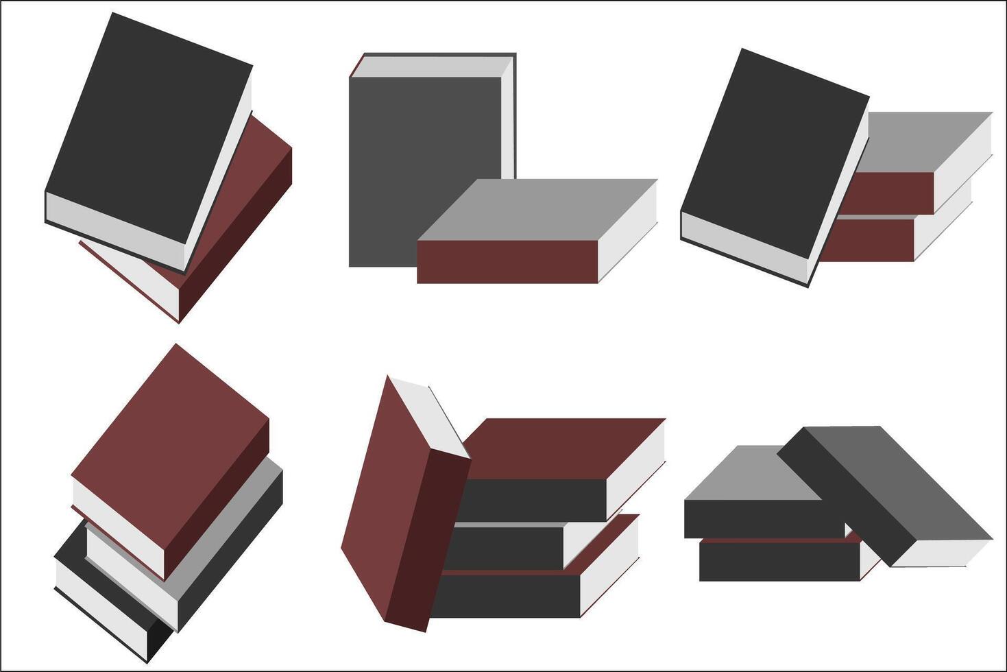 books stacked on top of each other vector