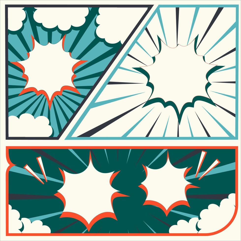 comic book style speech bubbles with sun and clouds vector