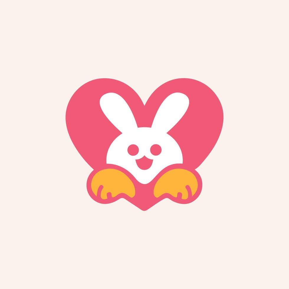 Heart bunny logo vector