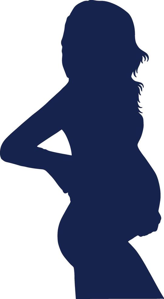 Pregnant Women Silhouette in Simple Design and Shape vector
