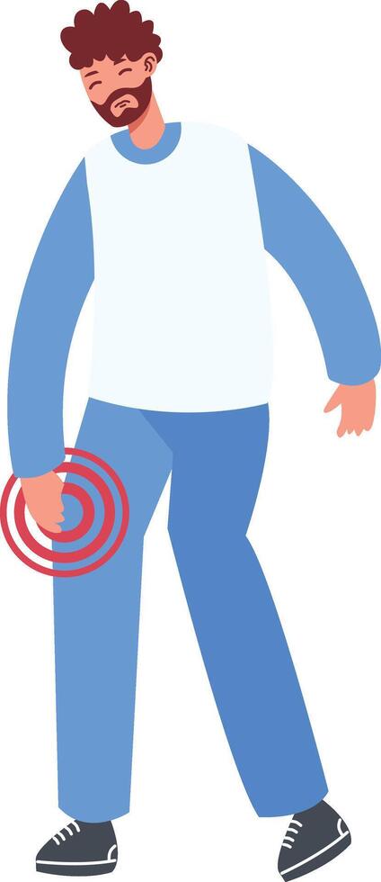 Illustration of Men with Pain in Flat Design vector