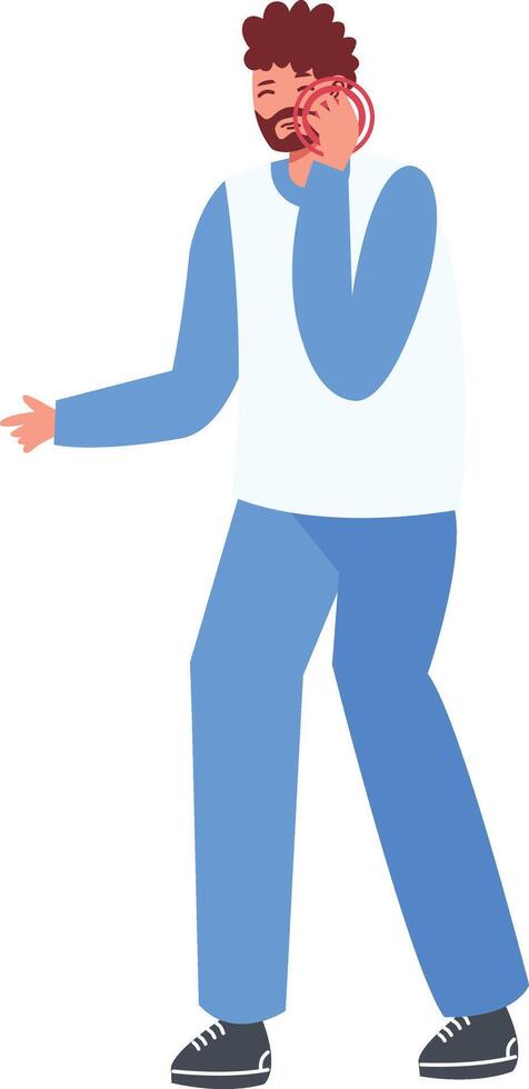 Illustration of Men with Pain Isolated on White Background. Cartoon Character vector