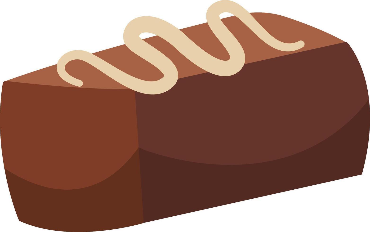 Chocolate Cake Illustration in Flat Design vector