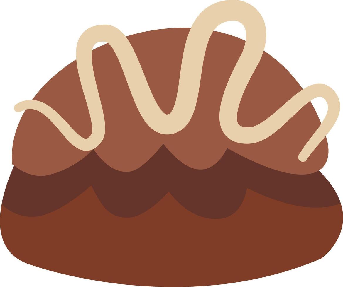 Chocolate Cake Illustration in Flat Cartoon Design vector