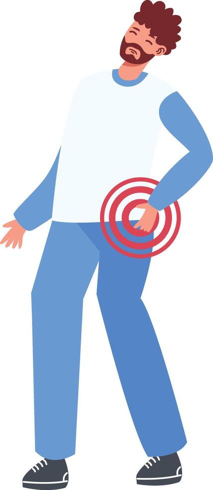 Illustration of Men with Pain in Flat Design. vector