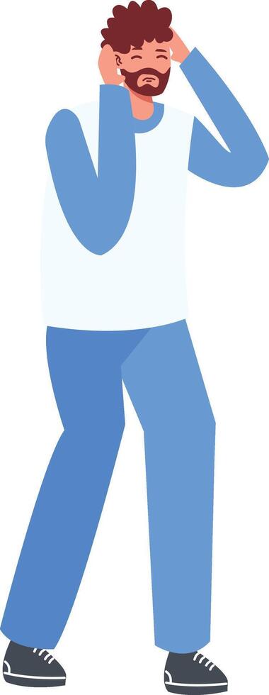 Illustration of Men with Pain. vector