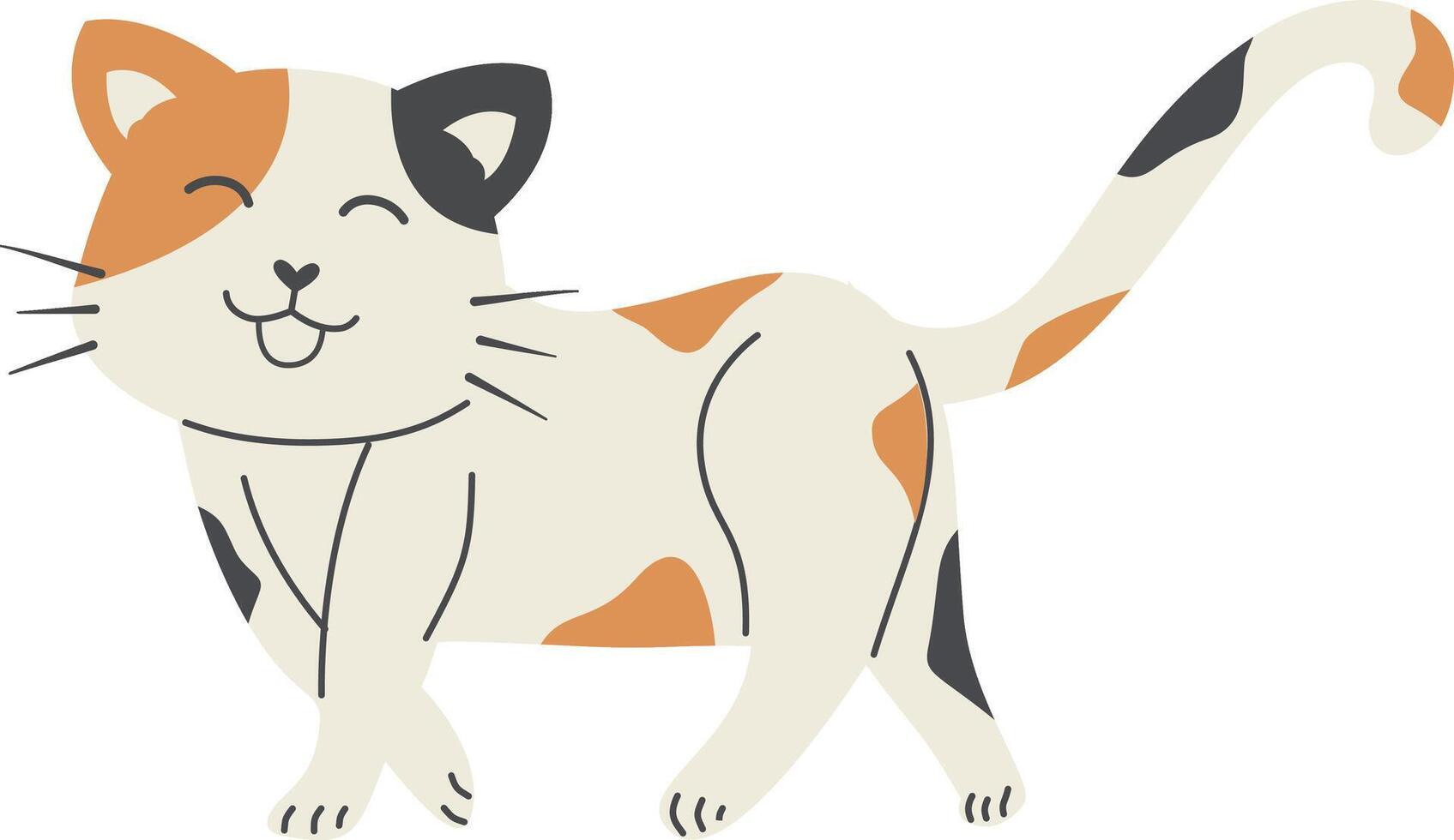 Cute Cat Illustration with Flat Design vector
