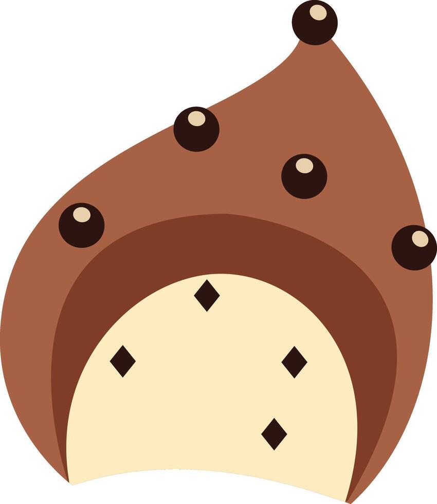 Chocolate Cake Illustration Isolated on White Background. vector