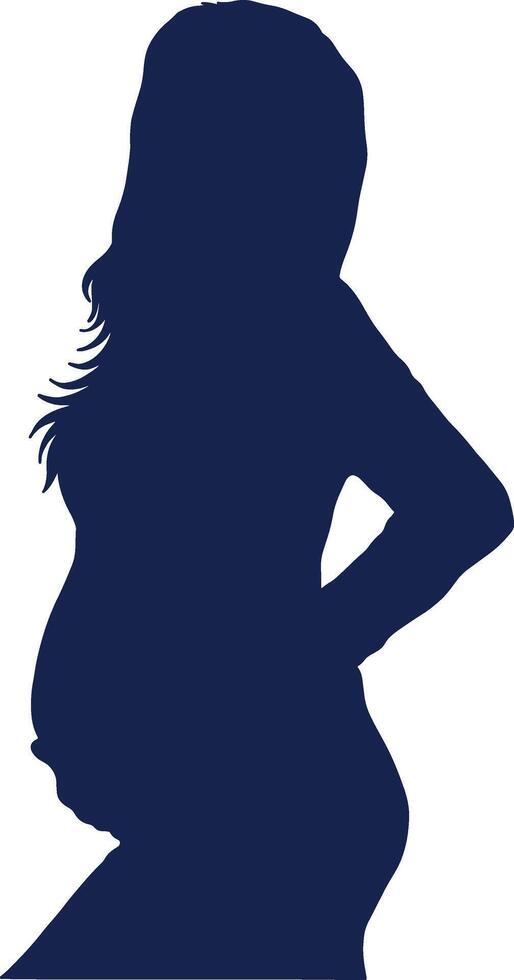 Pregnant Women Silhouette with Simple Design vector