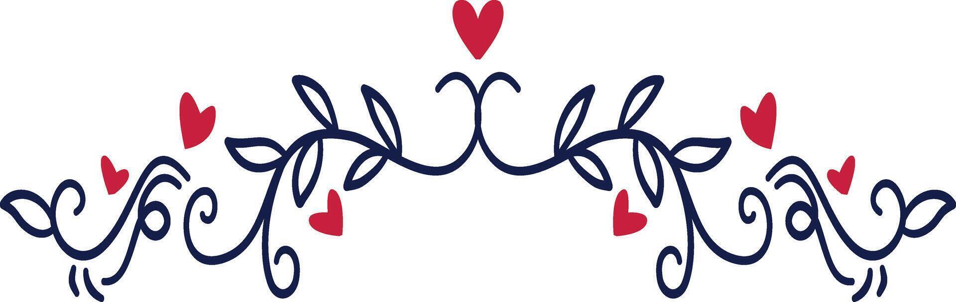 Romantic Dividers Element with Flat Cartoon Design vector