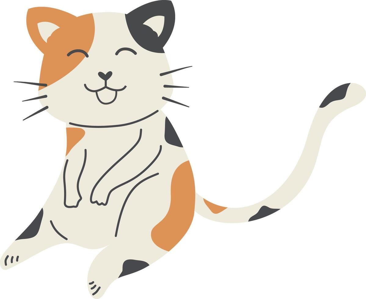 Cute Cat Illustration in Flat Design vector
