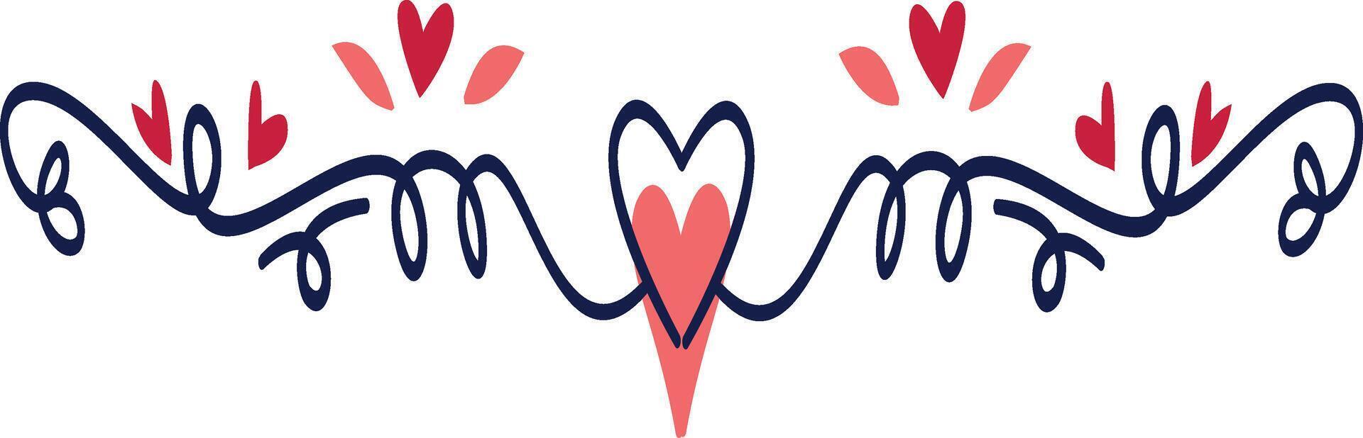 Romantic Dividers Element with Flat Cartoon Design. vector