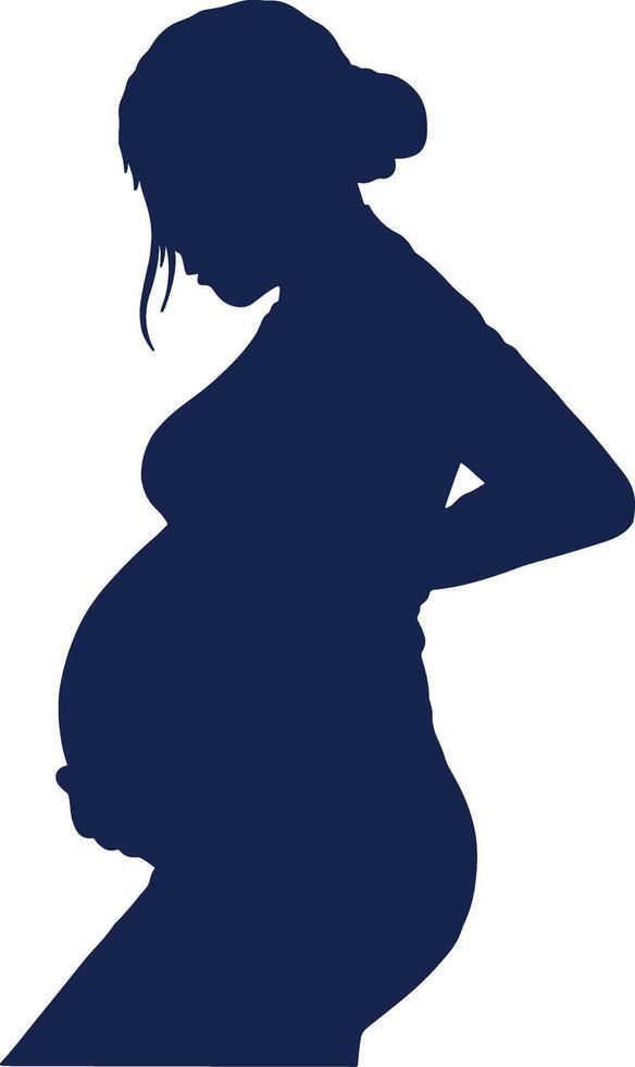 Pregnant Women Silhouette with Simple Shape vector