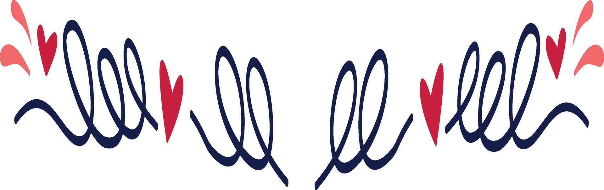 Romantic Dividers Element with Cartoon Design. vector