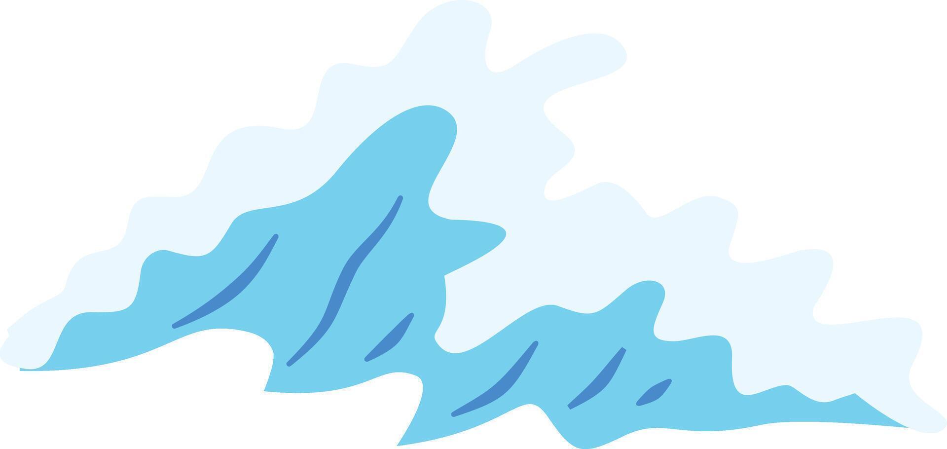 Ocean Waves Illustration in Flat Design. vector