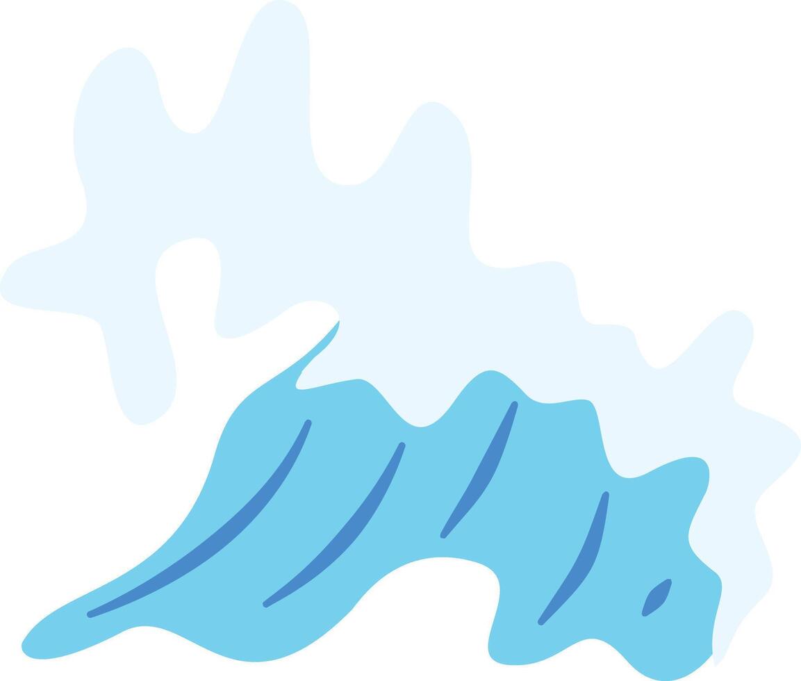 Ocean Waves Illustration with Flat Design vector