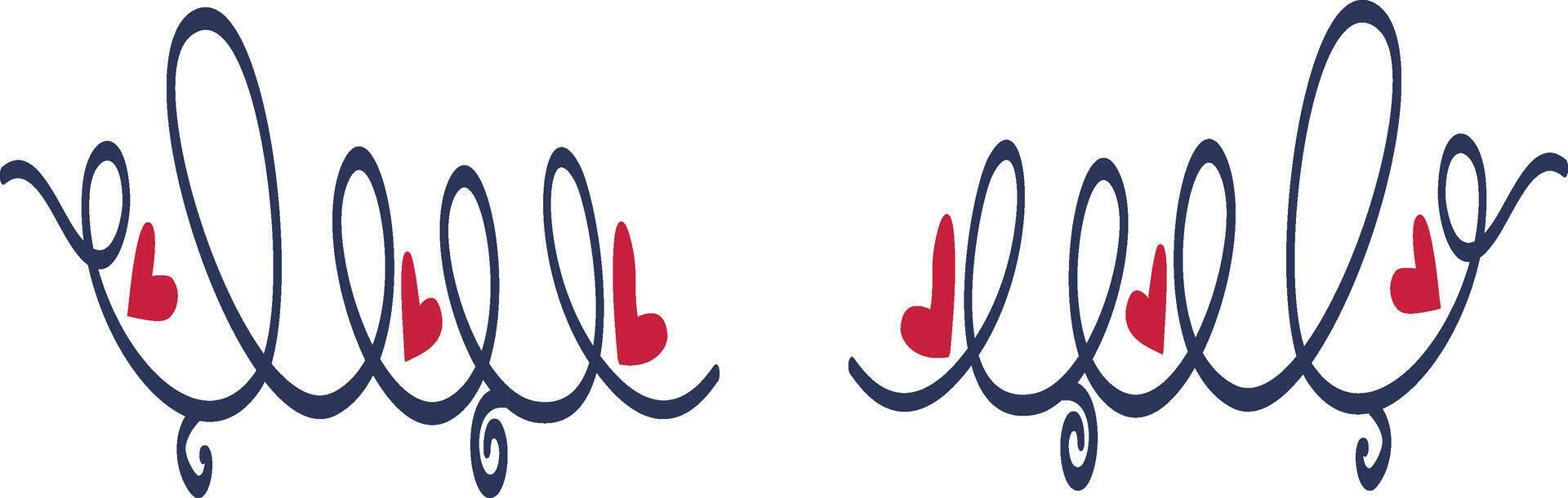 Romantic Dividers Element with Minimalist Design vector