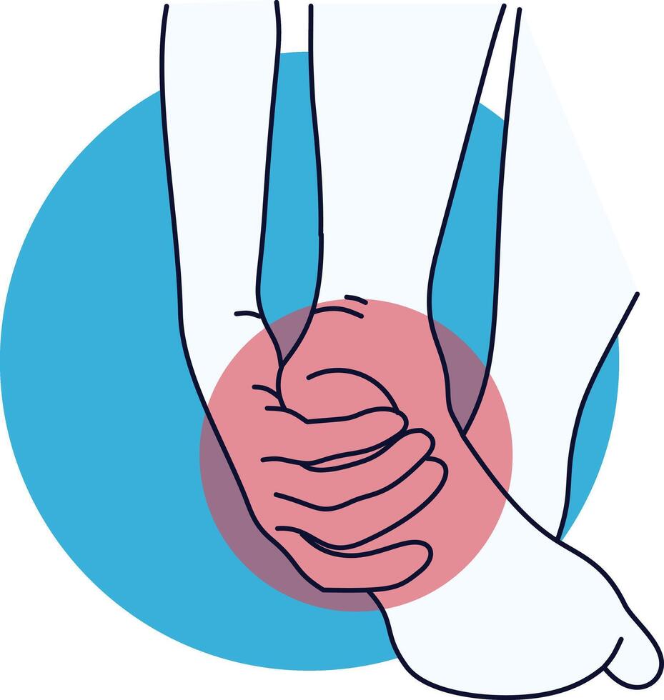 Hand and Leg Pain Illustration in Flat Design. vector