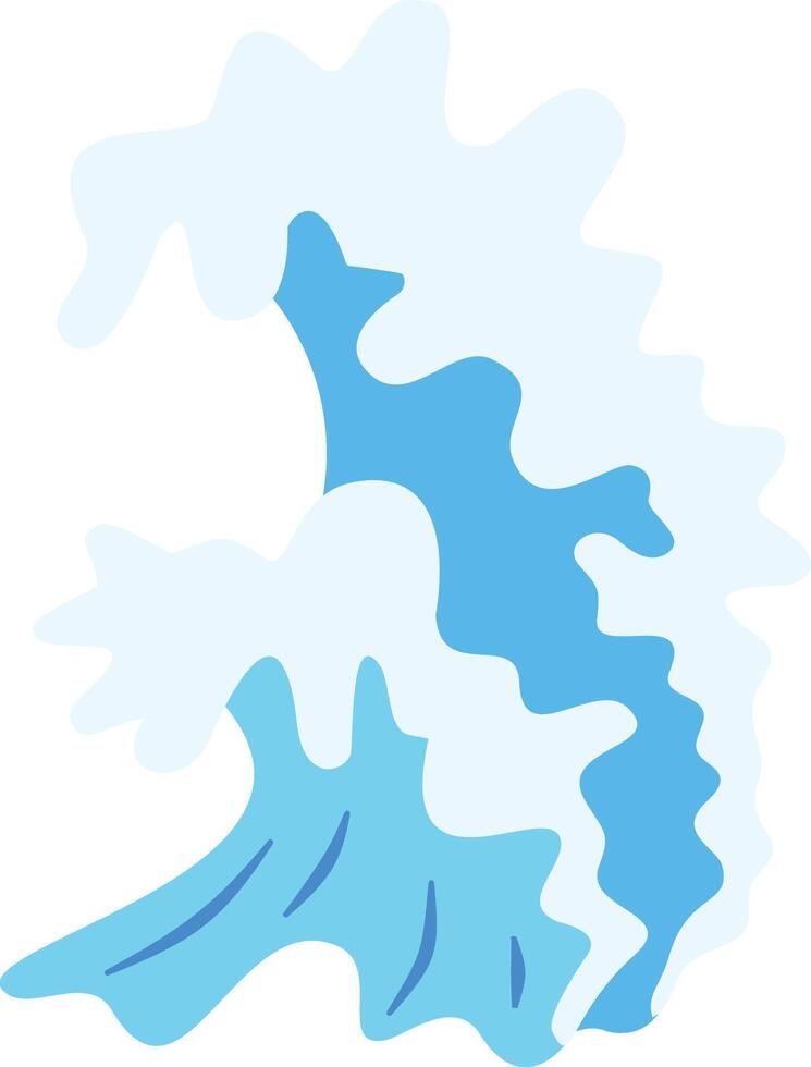 Ocean Waves Illustration with Flat Design. vector
