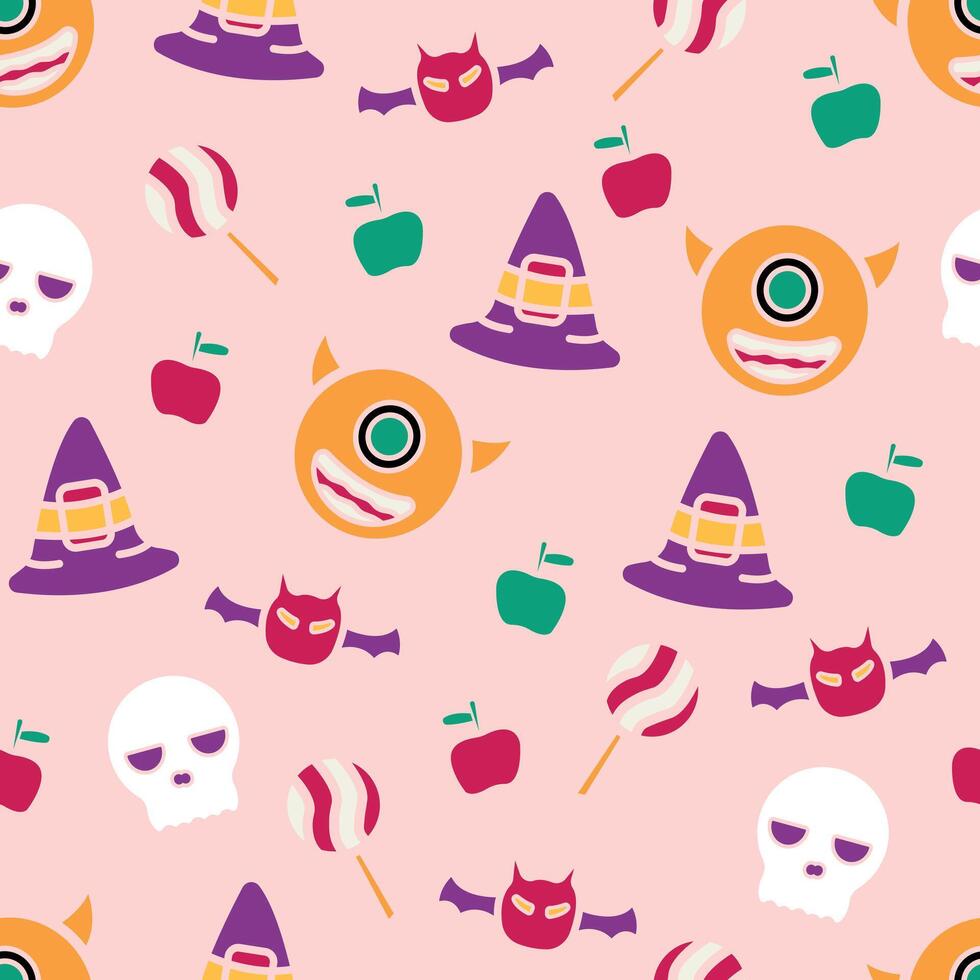 Hauntingly Beautiful Halloween Pattern Flat Design Style vector