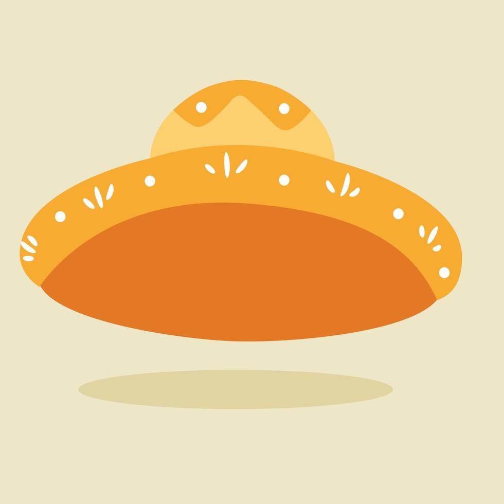 Mexico sombrero illustration flat design style vector
