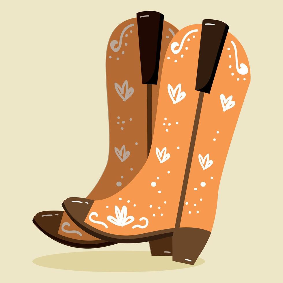 Mexico roper Boots Illustration flat design style vector