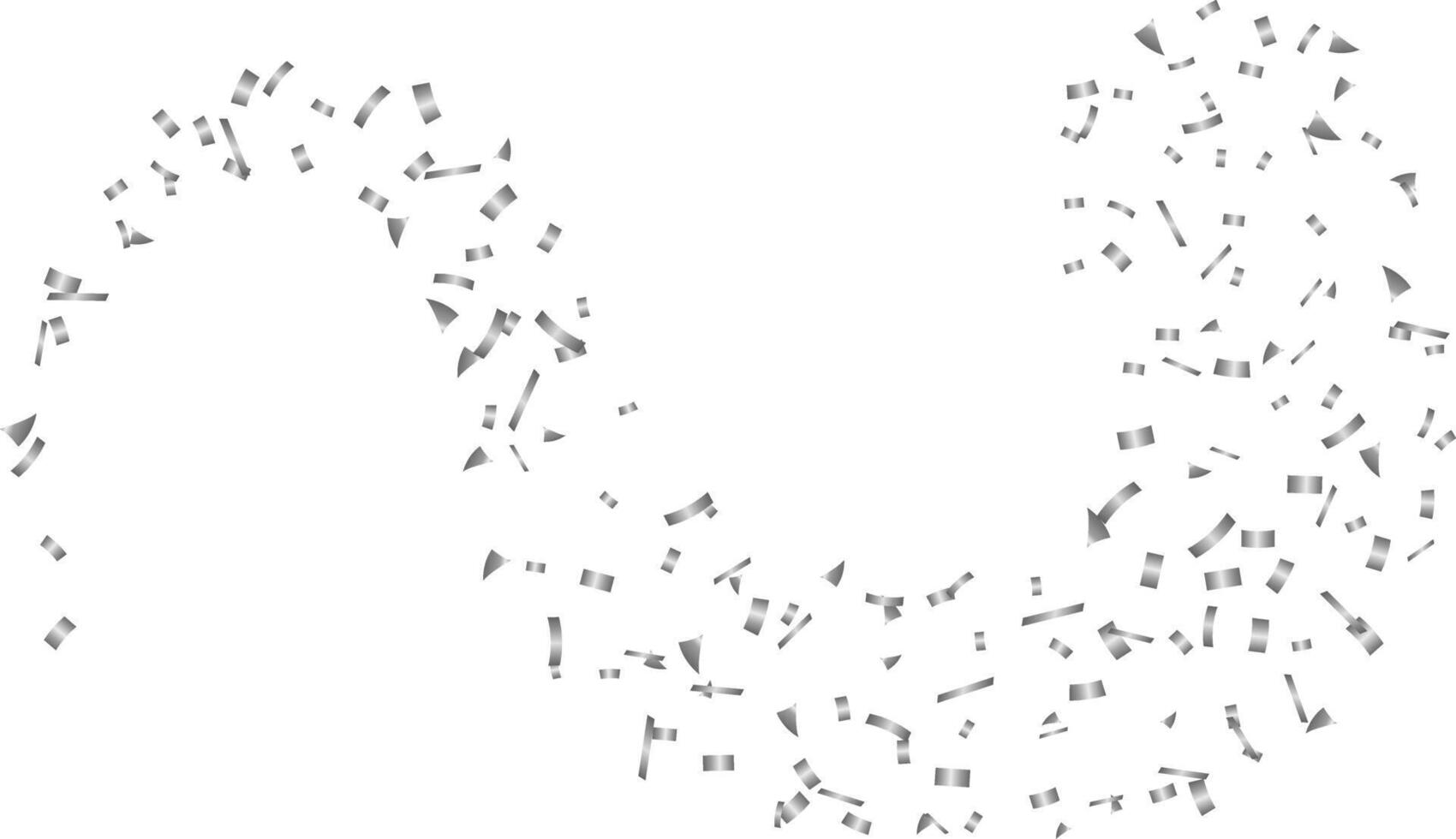 Realistic silver confetti flying illustration for card, party, decor, banner, advertising vector