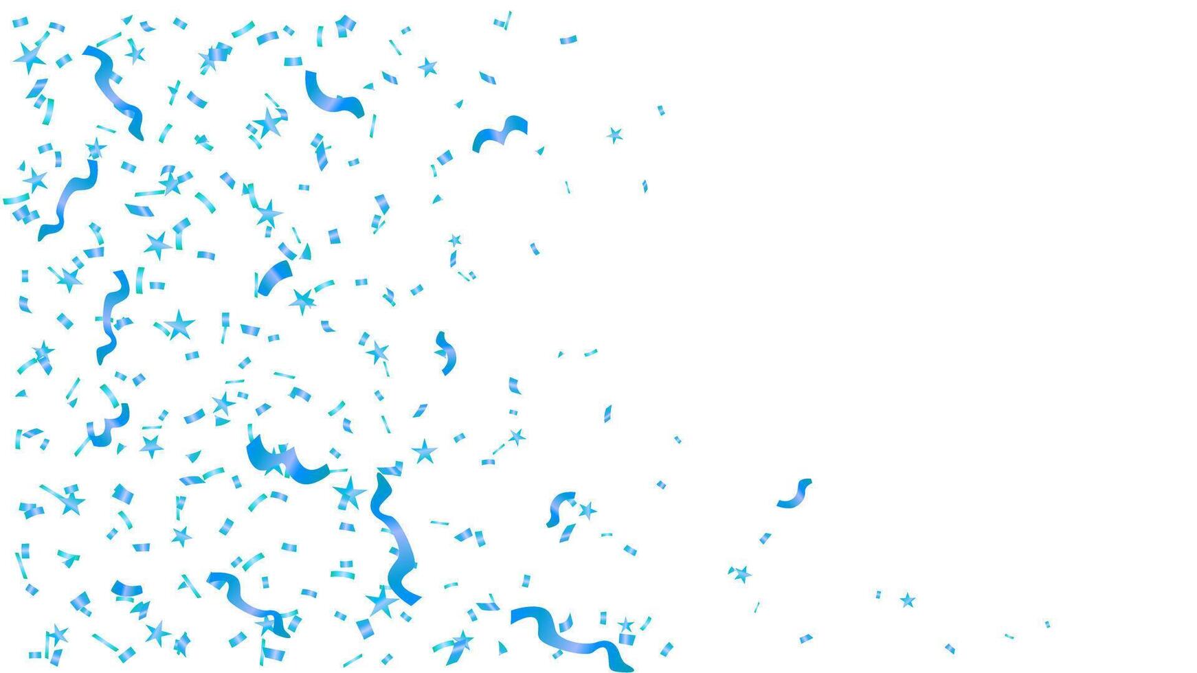 Shiny blue ribbon and confetti flying party background, decoration greeting card, anniversary and congratulations vector