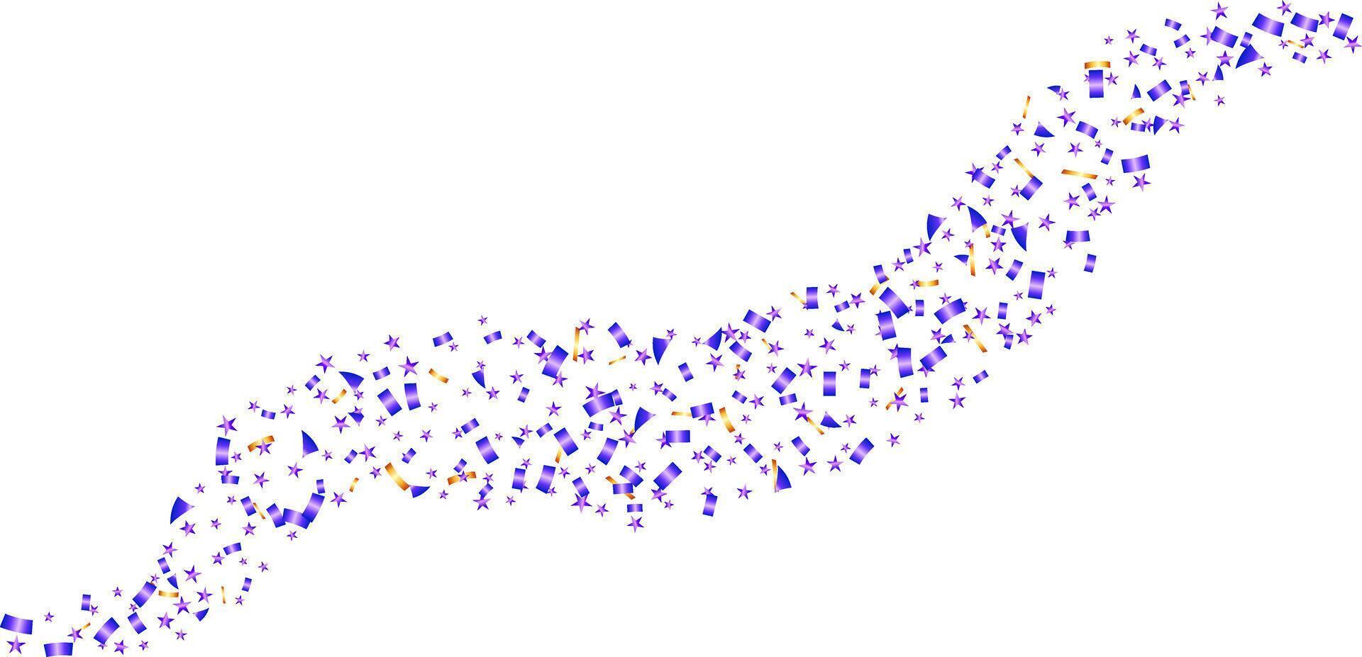 Purple confetti flying celebration, event, birthday, party background, magic vector