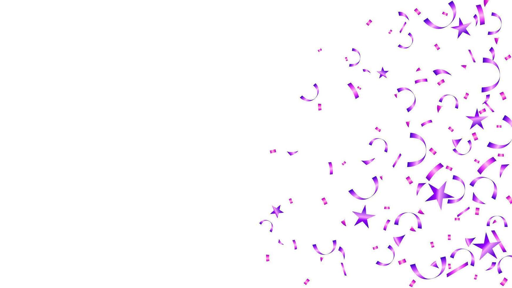 Purple confetti and star isolated festive background illustration vector