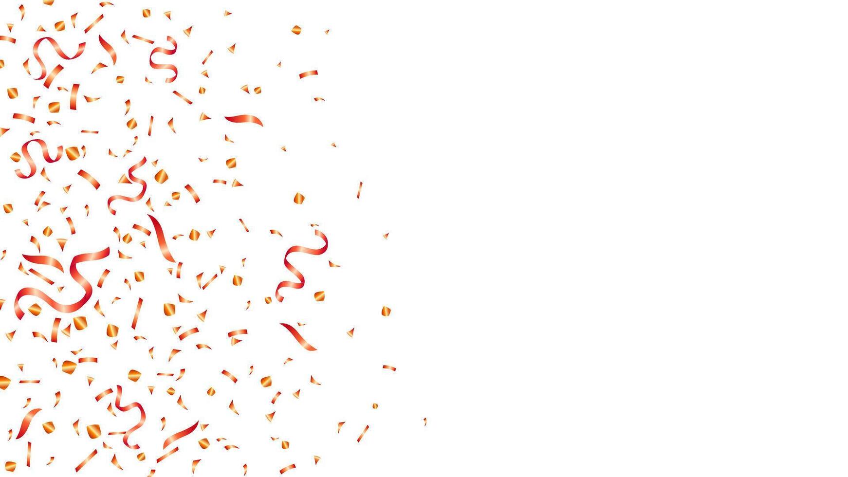 Celebration background template with orange confetti illustration. decor holiday party, backdrop vector