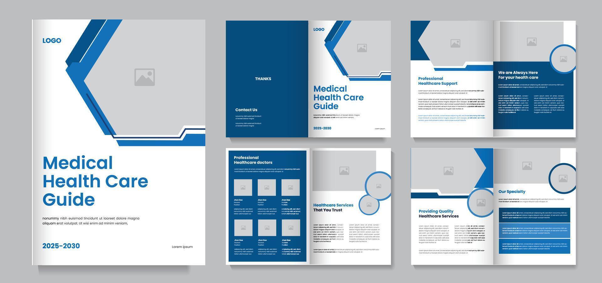 Healthcare Brochure Design Template, Medical brochure design template 8 page design brochure Template vector