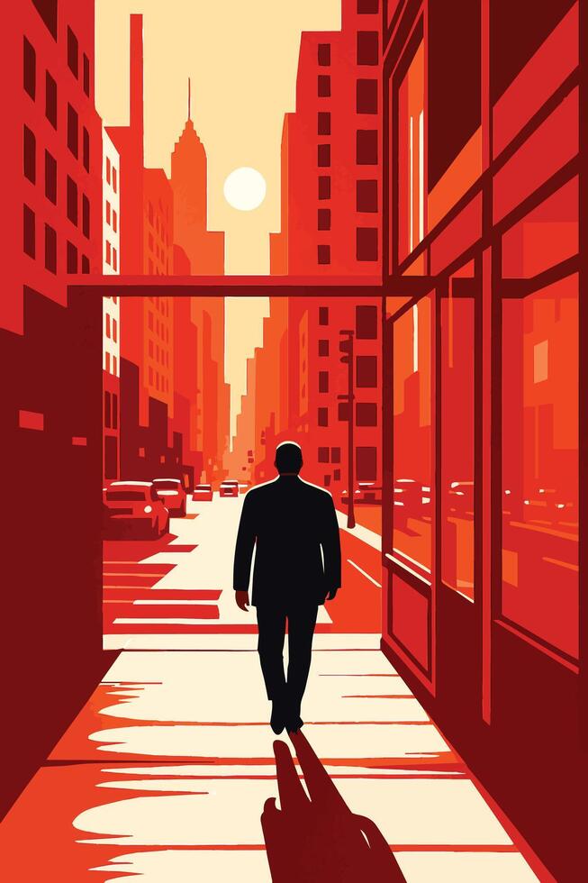 Urban Red Sunset vector