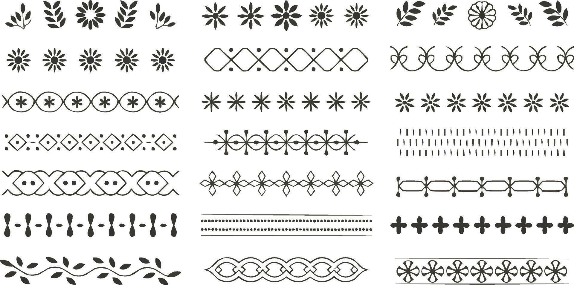 hand drawn decorative borders and lines vector