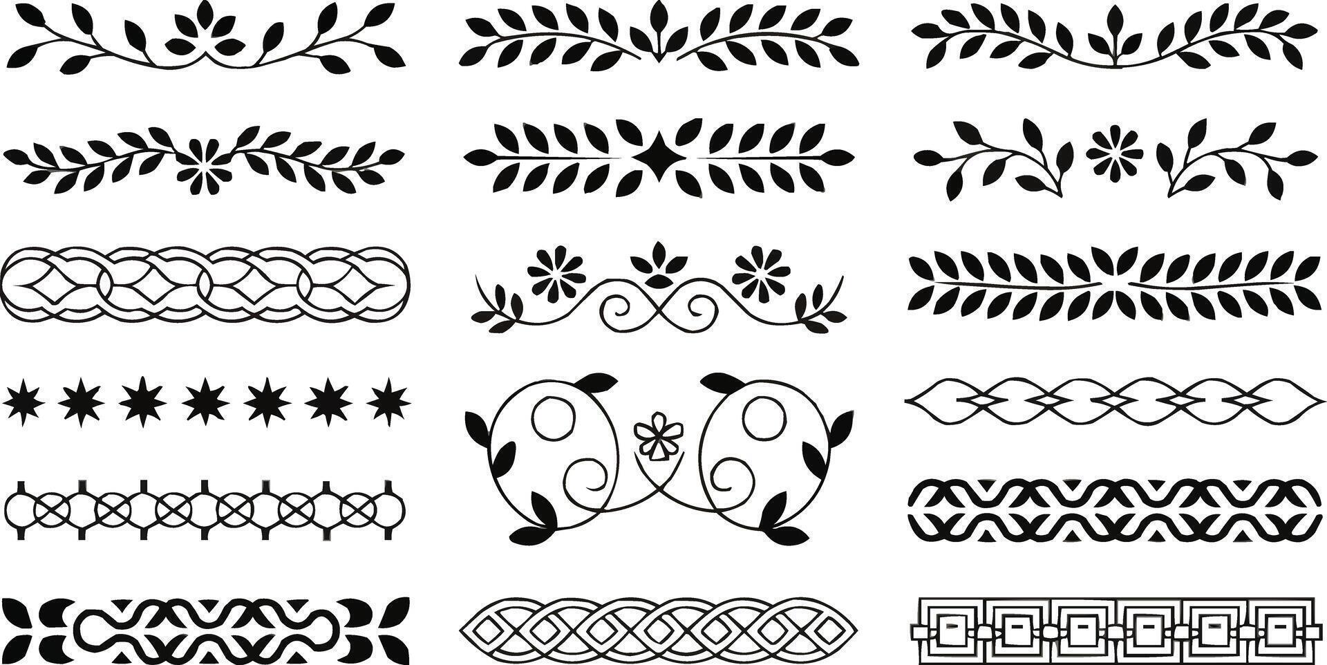 set of decorative borders and elements for design vector