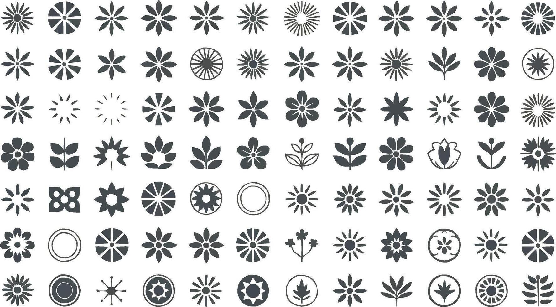 a large collection of flower and leaf designs vector
