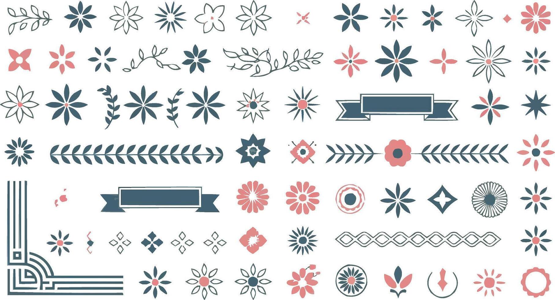 a set of decorative elements and patterns vector