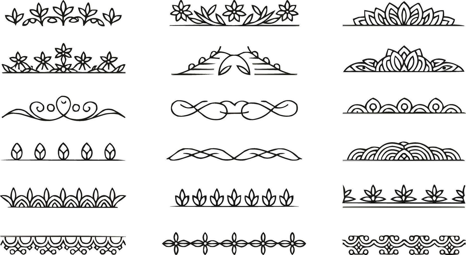 set of decorative elements, lines and borders vector