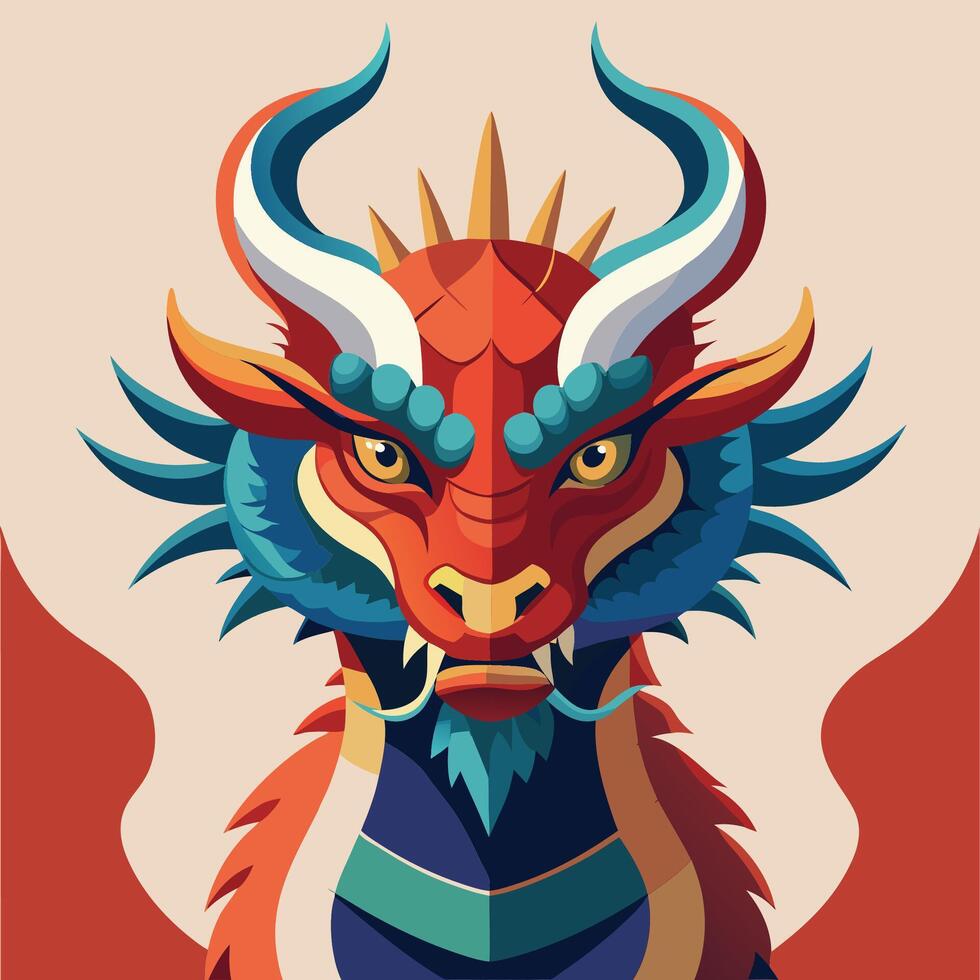 red dragon head vector