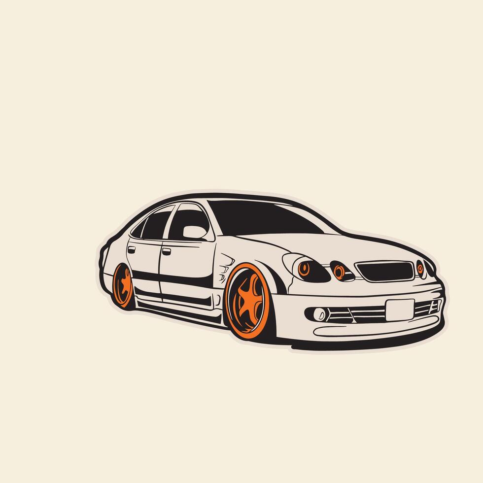 Car Illustration For Conceptual Design. Suitable for posters stickers, t-shirt prints, and banners vector