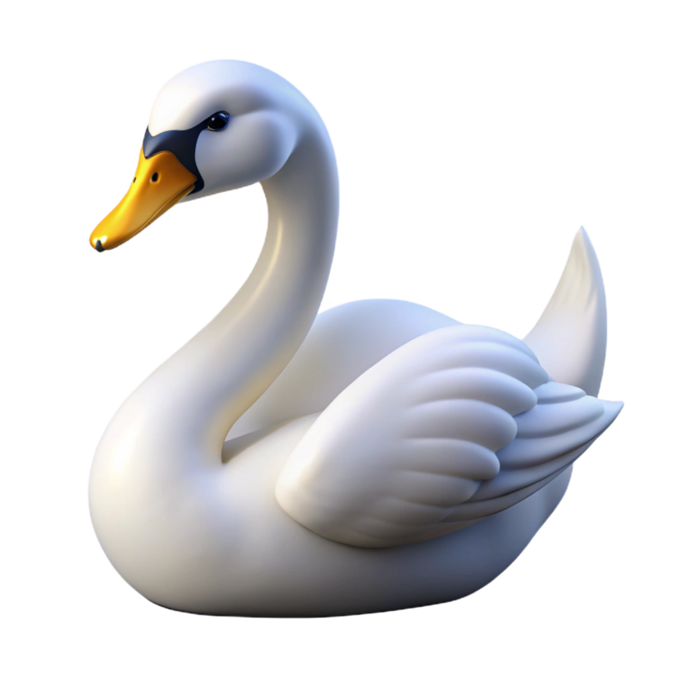 dramatic minimalist Graceful swan, white, premium png